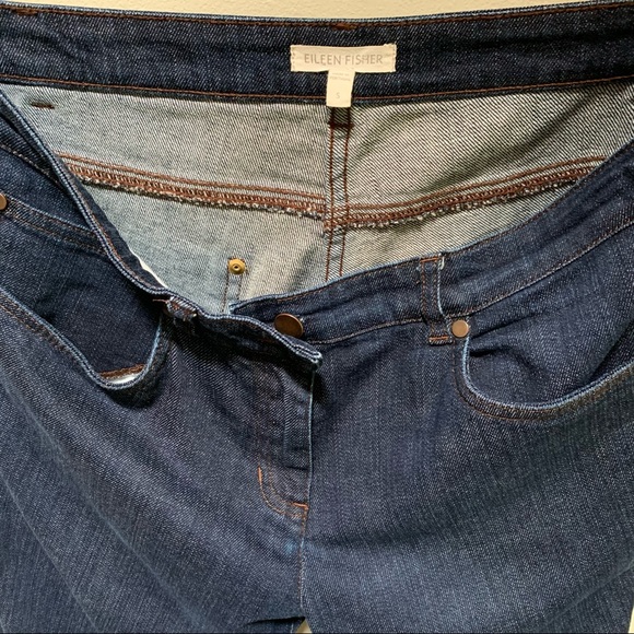 Eileen Fisher ~Organic Cotton Ankle Boyfriend  with Rivets Jeans - Picture 3 of 8